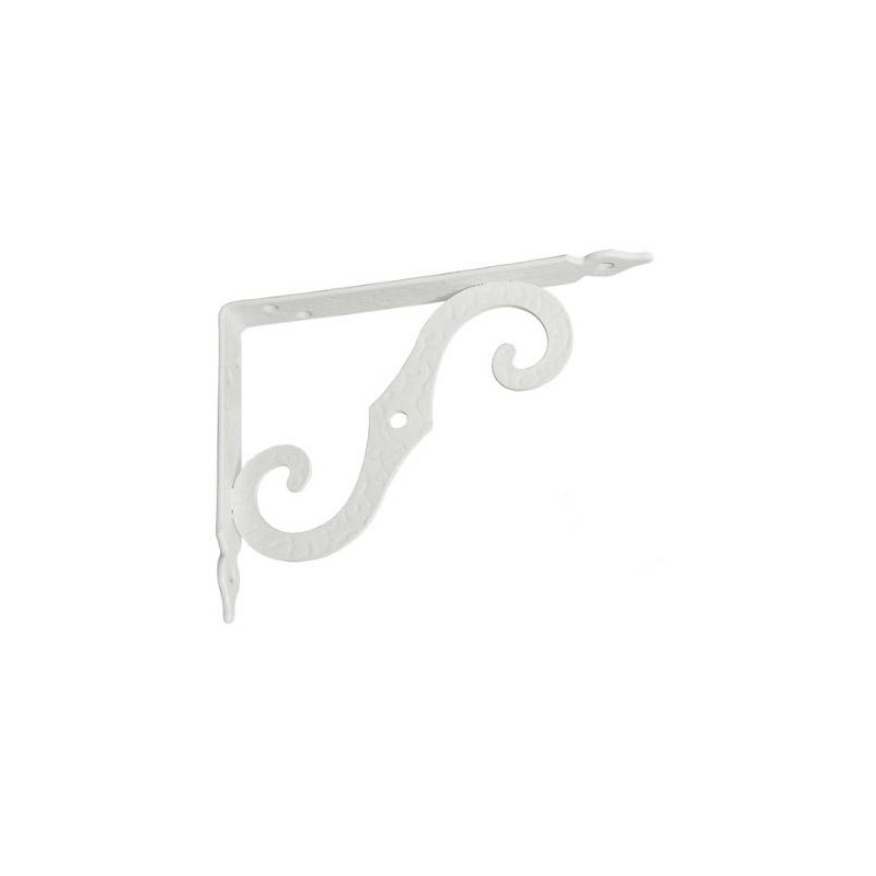 Wspornik półki ornamentalny stalowy biały 150x200mm mod.2