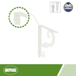 Wspornik półki ornamentalny stalowy biały 150x200mm mod.2