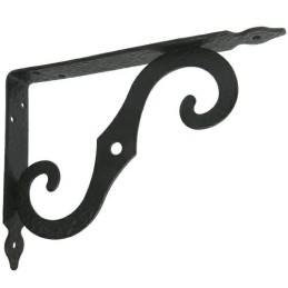 Wspornik półki ornamentalny stal czarny 150x200mm mod.2