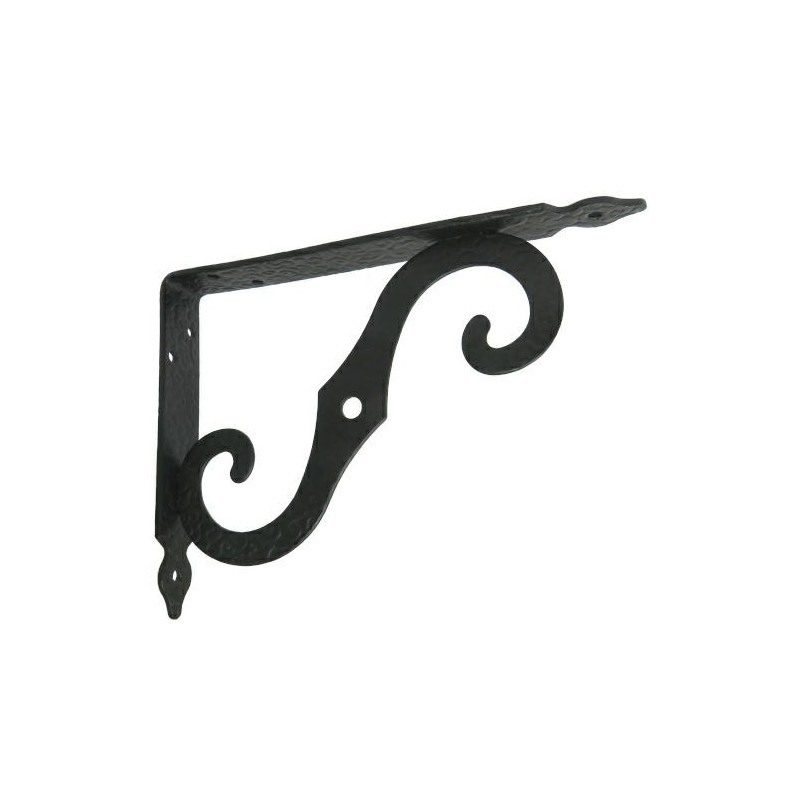 Wspornik półki ornamentalny stal czarny 150x200mm mod.2