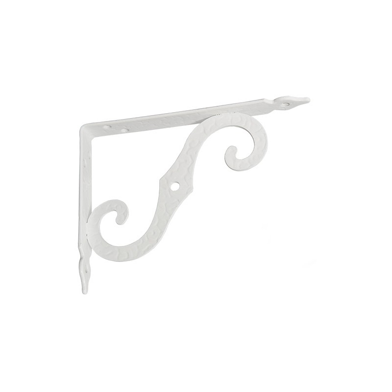 Wspornik półki ornamentalny stalowy biały 190x250mm mod.2