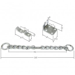 Łańcuch drzwiowy mosiężny chrom 200mm
