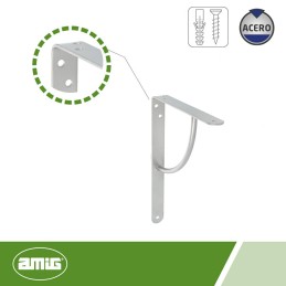 Wspornik półki wzmocniony stal szary metalik 200x150mm mod. 12