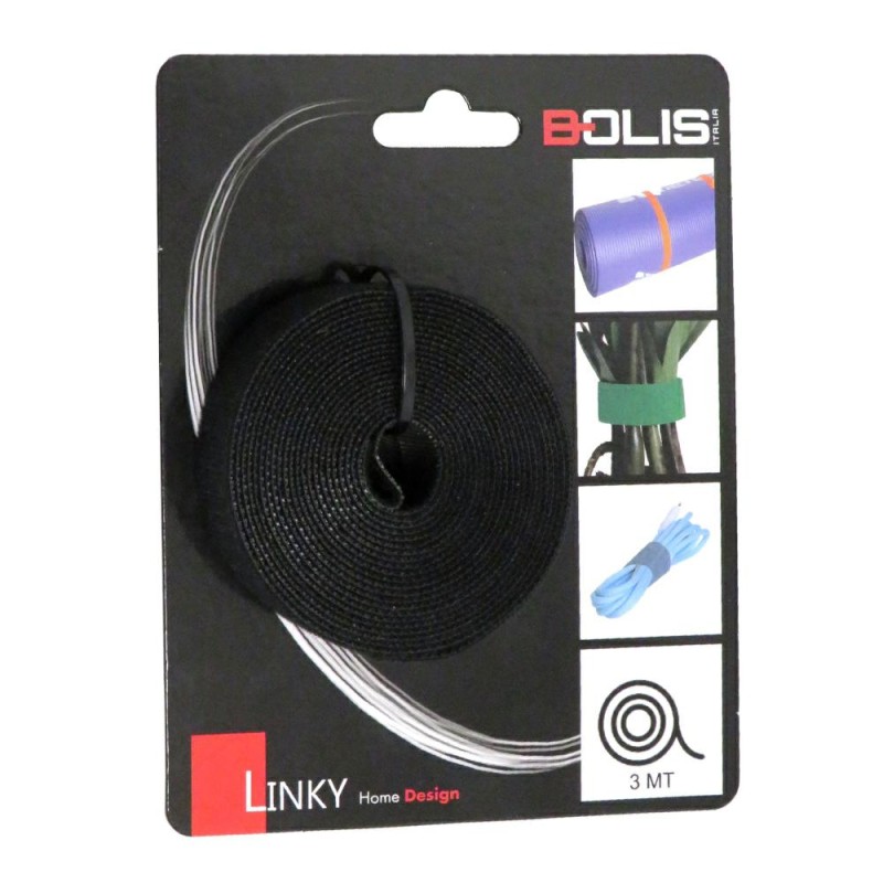 Taśma do wiązania LINKY 3m organizer      rzep pojedynczy czarny