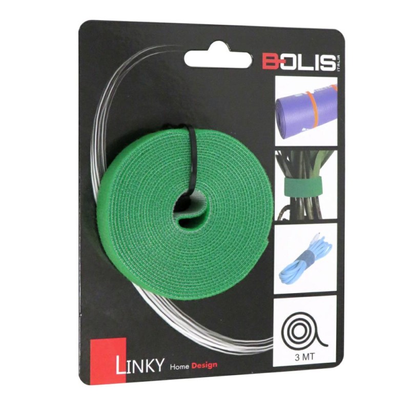 Taśma do wiązania LINKY 3m organizer      rzep pojedynczy zielony