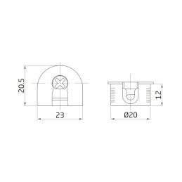 Złącze meblowe 40-20x12,5x6 cynk 4szt.