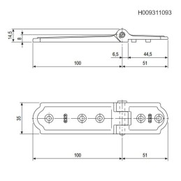 Zawias 100x51x35 czarny