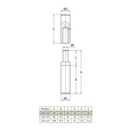 Zawias 5-100x16 do spawania inox