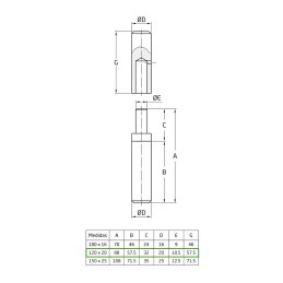 Zawias 5-120x20 do spawania inox