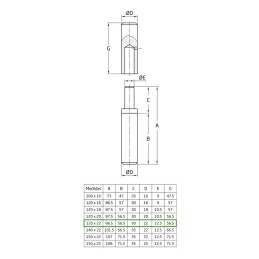 Zawias 5-120x22 do spawania surowy