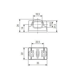 Zaczep pręta okiennicy 9mm czarny