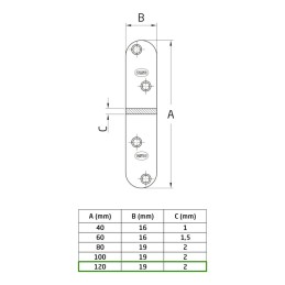 Łącznik budowlany 120mm mod.2 INOX