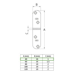 Łącznik budowlany 40mm mod.2 INOX