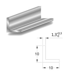 Profil kątowy 10x10mm dł. 1m aluminiowy surowy