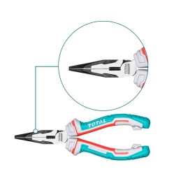 Szczypce wzmocnione płaskie 160mm +30% mod. THT220606S(D) TOTAL