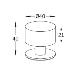 Odbój drzwiowy samoprzylepny 40mm INOX - czarny mod.305 DIS