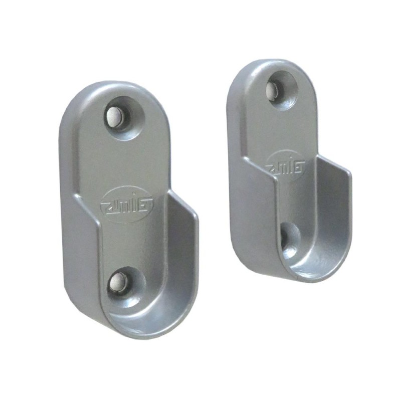 Wspornik uchwyt drążka ubraniowego 30x15mm srebrny 2szt mod.7