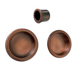 Uchwyty wpuszczane okrągłe 60mm stal brąz SCIVOLA-E + uchwyt na palec