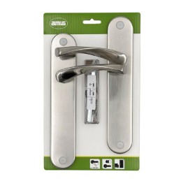 Klamka drzwiowa pokojowa nikiel satyna mod. ISHI PB