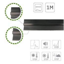 Listwa uszczelniająca drzwi przyklejana 1m czarna mod. 5