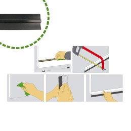 Listwa uszczelniająca drzwi przyklejana 1m czarna mod. 5