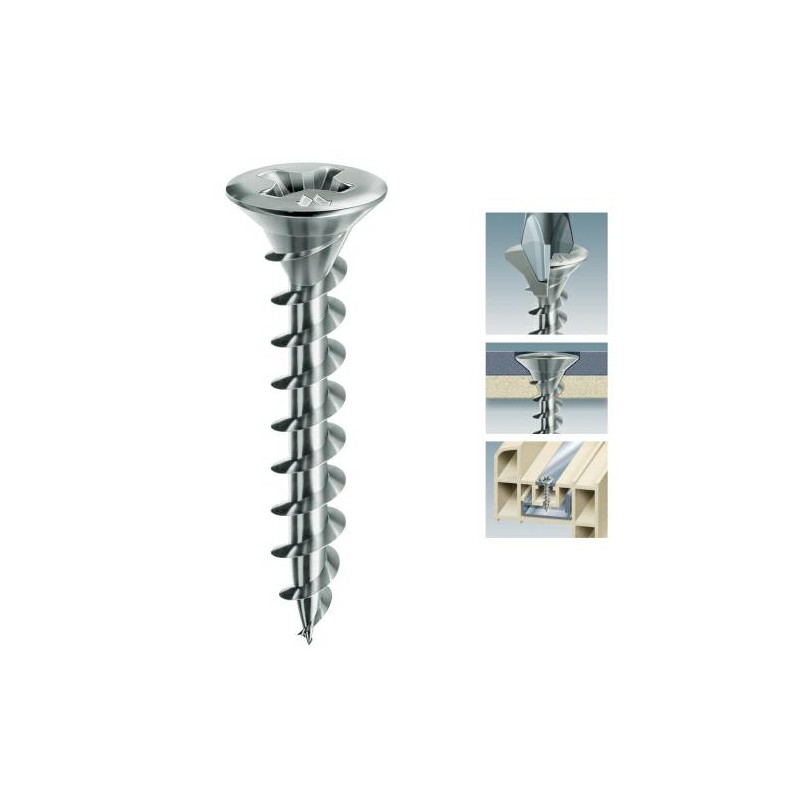 Wkręty do PVC 4,3x22 chrocynk PH2 łeb stożkowy FRAMEX 100szt.