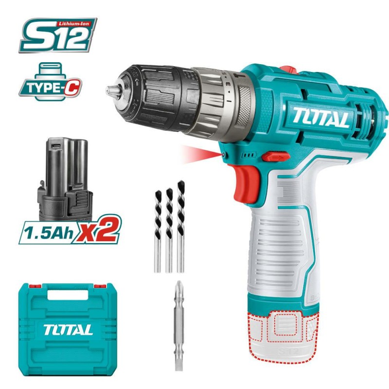 Wiertarko-wkrętarka 20 Nm 2 x AKU 12V     TIDLI12202(S)