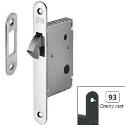 Zamek hakowy do WC 50mm czarny czoło 22x168mm