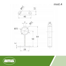 Wspornik drążka ubraniowego 20mm biały mod. 4 - 2szt. DIS