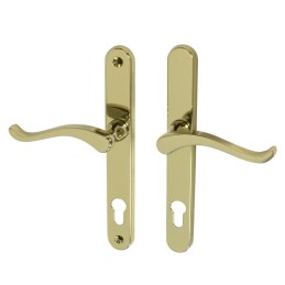 Klamka Balmoral Sprung Swan złota wkładka 92mm Lewa