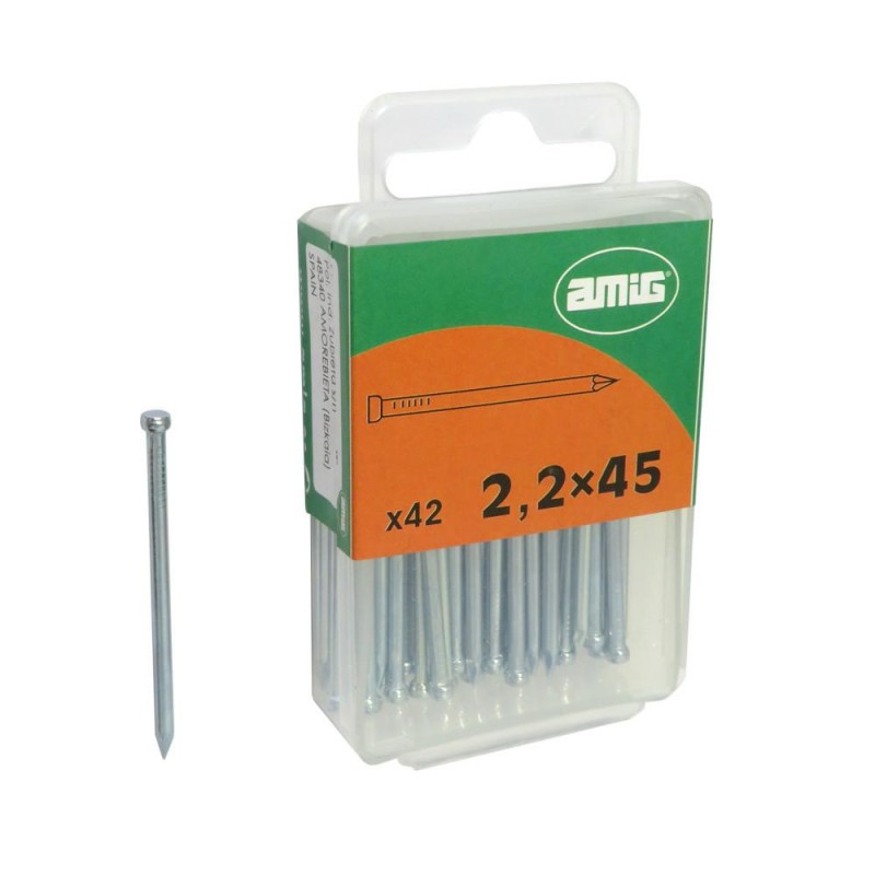 Gwoździe do betonu 2,2x45mm płaski łeb cynkowane 42 sztuki