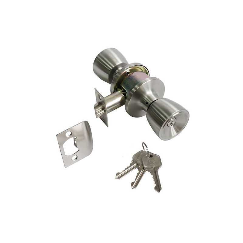 Gałka z zamkiem do drzwi wejściowych mod.600 chrom mat