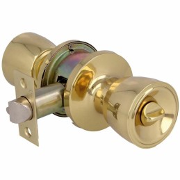 Gałka z zamkiem wejściowa mod.600 mosiężna lakierowana