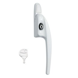 Klamka okienna z kluczykiem prawa t.7x40mm biała półmat mod. Select Compact