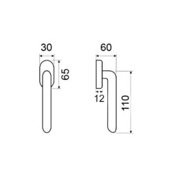 Klamka okienna czarny mat mod. PARIS 154 DK