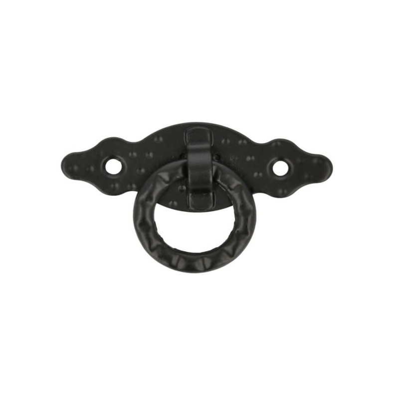 Uchwyt meblowy z kółkiem 80x30x1,5mm czarny mod.1000