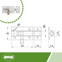 Zasuwka 500-50 biała