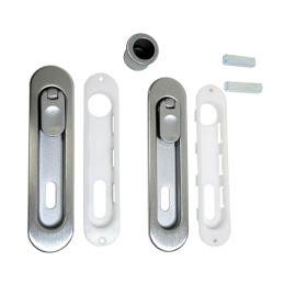 Uchwyty wpuszczane na klucz z pokrętłami chrom satyna owalne SCIVOLA T + uchwyt na palec