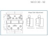 Zawias do drzwi 92mm 3D z regulacją biały mod. Nico