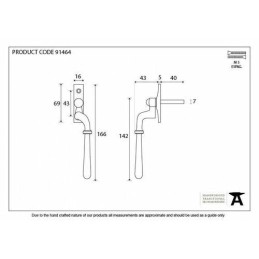 Klamka do zasuwnicy Newbury stary brąz P