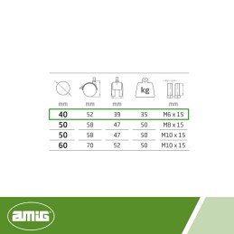 Kółko nylonowe wkręcane 40mm hamulec gwint M6 czarne mod. 1505