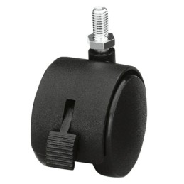 Kółko nylonowe wkręcane 50mm hamulec gwint M10 czarne mod. 1505