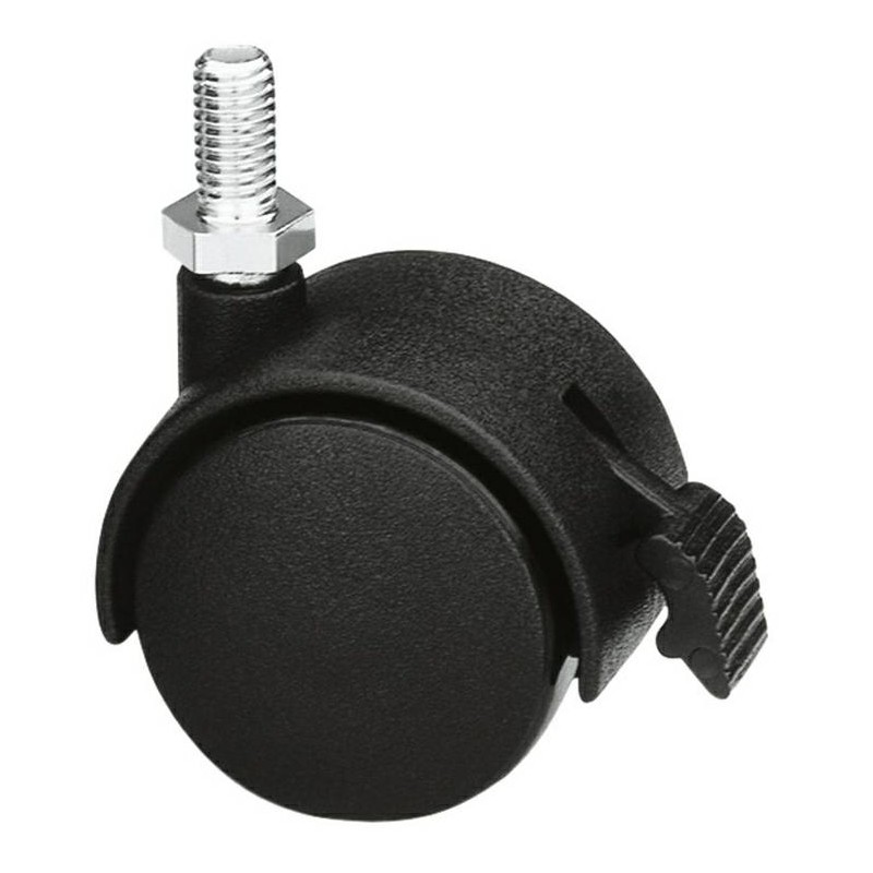 Kółko nylonowe wkręcane 60mm hamulec gwint M10 czarne mod. 1505