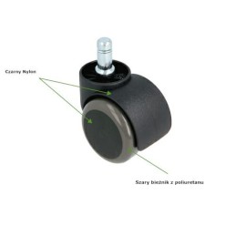 Kółko nylonowe 50mm z bolcem 11x22mm i kołnierzem mod. 1509