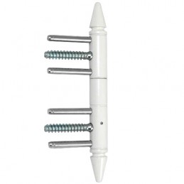 Zawias wkręcany stalowy 14x139mm biały ozdobny stożek