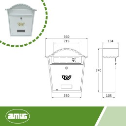 Skrzynka na listy 360x335x105mm biała mod.1