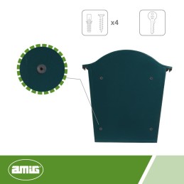 Skrzynka na listy 360x335x105mm zielona mod.1