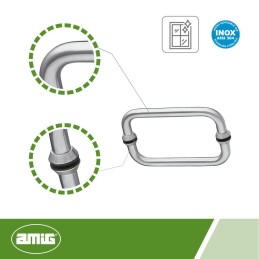 Pochwyt do drzwi szklanych podwójna 200mm inox mod.4