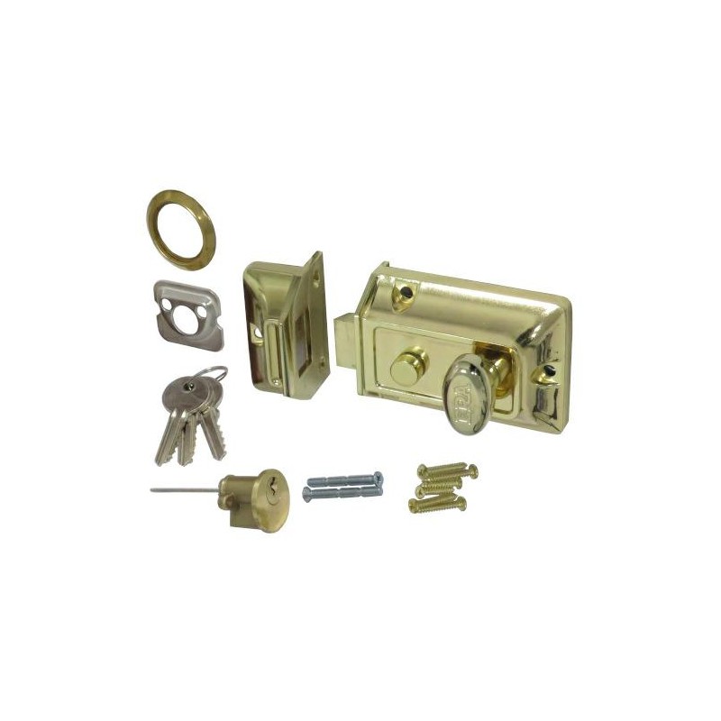 Zamek nawierzchniowy zatrzaskowy Nightlatch Door Lock 60mm złoty połysk