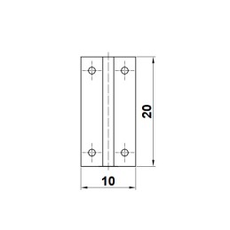 Zawias do szkatułki 20x10mm mosiężny 4szt. mod.12